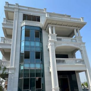 云南 芝麻白花岗岩别墅外墙干挂效果展示